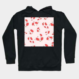 Pink Simple Floral Pattern Hoodie